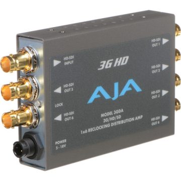 AJA 3GDA 1X6 3G HD/SD SDI Reclocking Distribution Amplifier