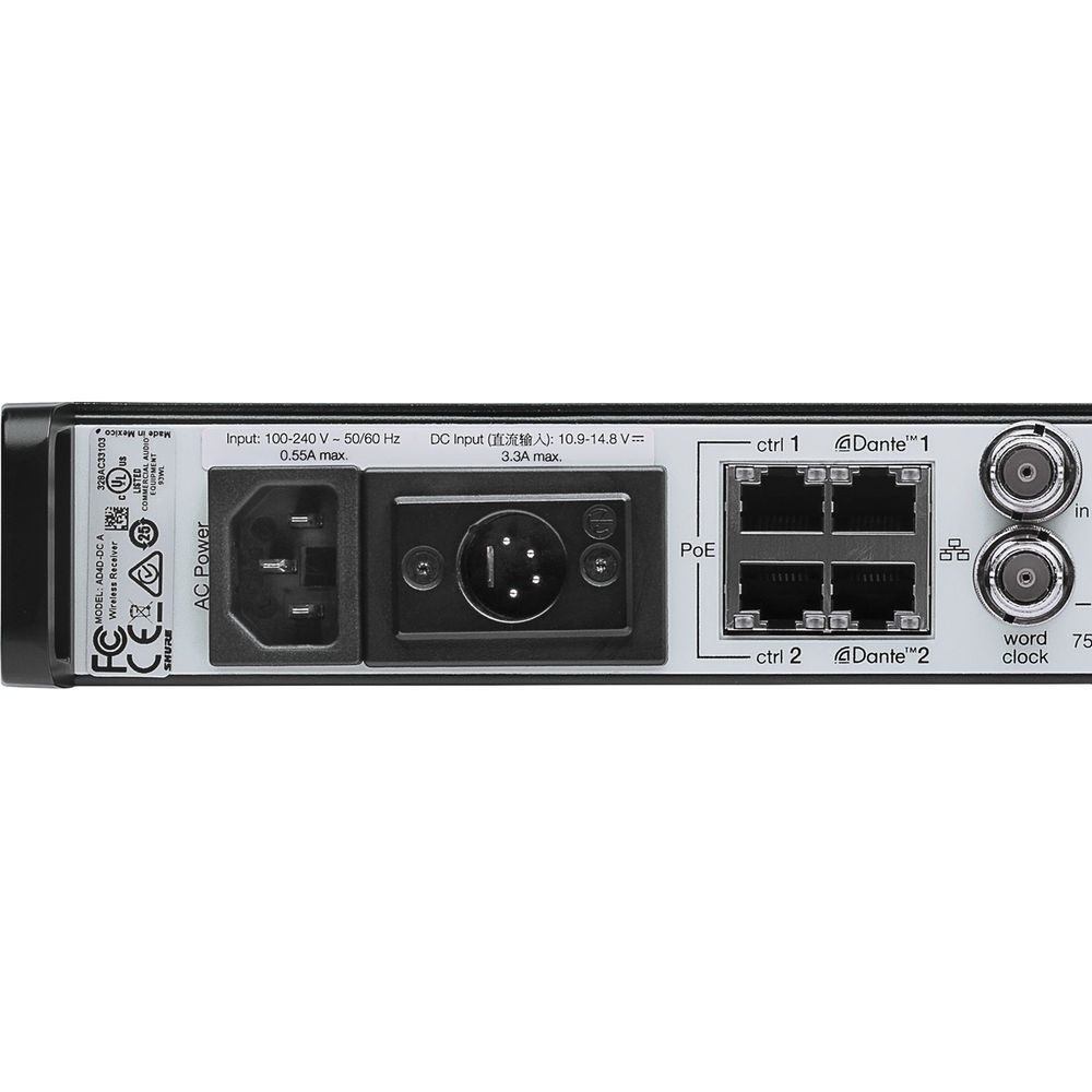 Shure AD4D-DC-A Axient Dual Channel Wireless Receiver - Image 3