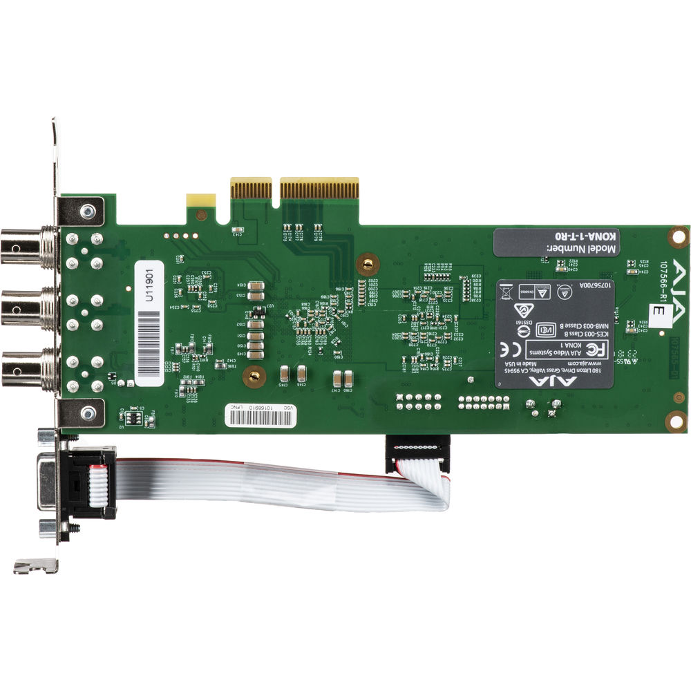 AJA KONA-1-T-R0 Single Channel 3G/1.5G-SDI I/O Tall RS-422 Pcie 2.0 Card - Image 2