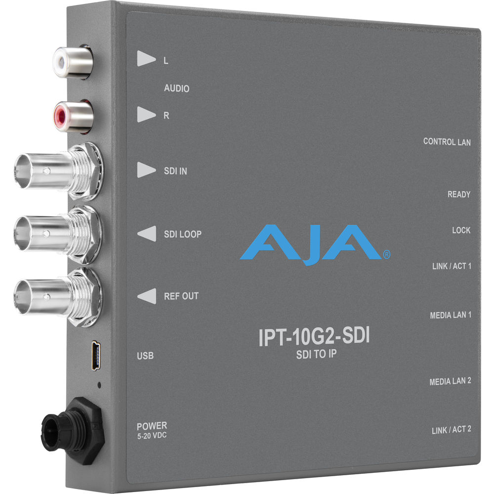 AJA IPT-10G2-SDI 3G-SDI to SMPTE ST 2110 Video and Audio IP Encoder - Image 2