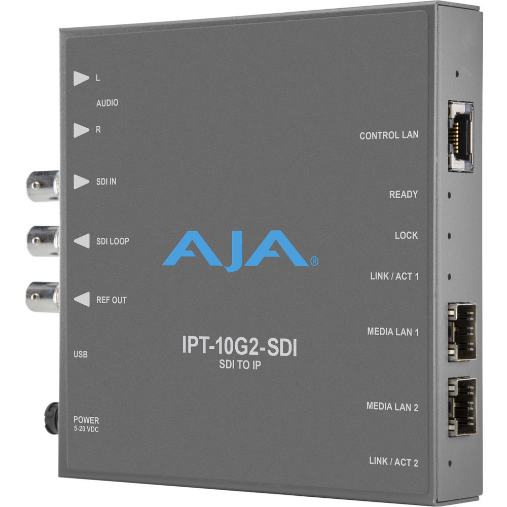 AJA IPT-10G2-SDI 3G-SDI to SMPTE ST 2110 Video and Audio IP Encoder - Image 3