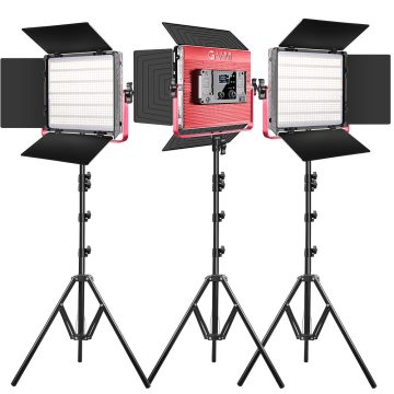 GVM 1200D-3L RGB LED Studio Video Bi-Color Soft 1200D 3-LIGHT Kit
