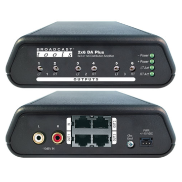 Broadcast Tools 2X6 DA-Plus/Rjconfigurable 2X3 Stereo or 1X6 Mono