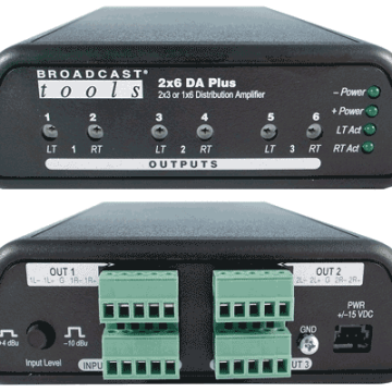 Broadcast Tools BT-2X6 DA-Plus Configurable 2X3 Stereo or 1X6 Mono