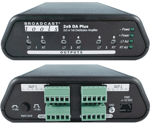 Broadcast Tools BT-2X6 DA-Plus Configurable 2X3 Stereo or 1X6 Mono