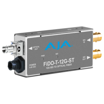 AJA FFiDO-T-12G-ST 1-Channel 12G-SDI to Single Mode ST Fiber Transmitter