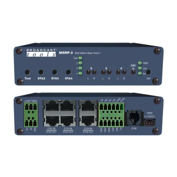 Broadcast Tools MSRP-3 Three Station Analog Stereo EAS Switcher for Adding (BT-MSRP-3-NET)