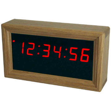 RAM CLK-102R Digital Clock Display Using 1" Red LED Digits, Oak Case