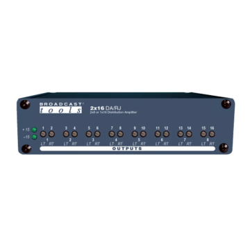 Broadcast Tools 2X16-DA/RJ-G2 2X8 or 1X16 Mono Distribution Amplifier