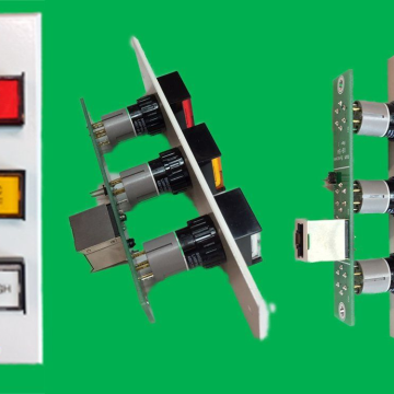 RAM DTCP-3-12V Triple Push Button Control Panel Wired to a RJ45