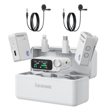 Saramonic Ultra 04 Dual Wireless Mic Kit with Lavaliers & Timecode (White)
