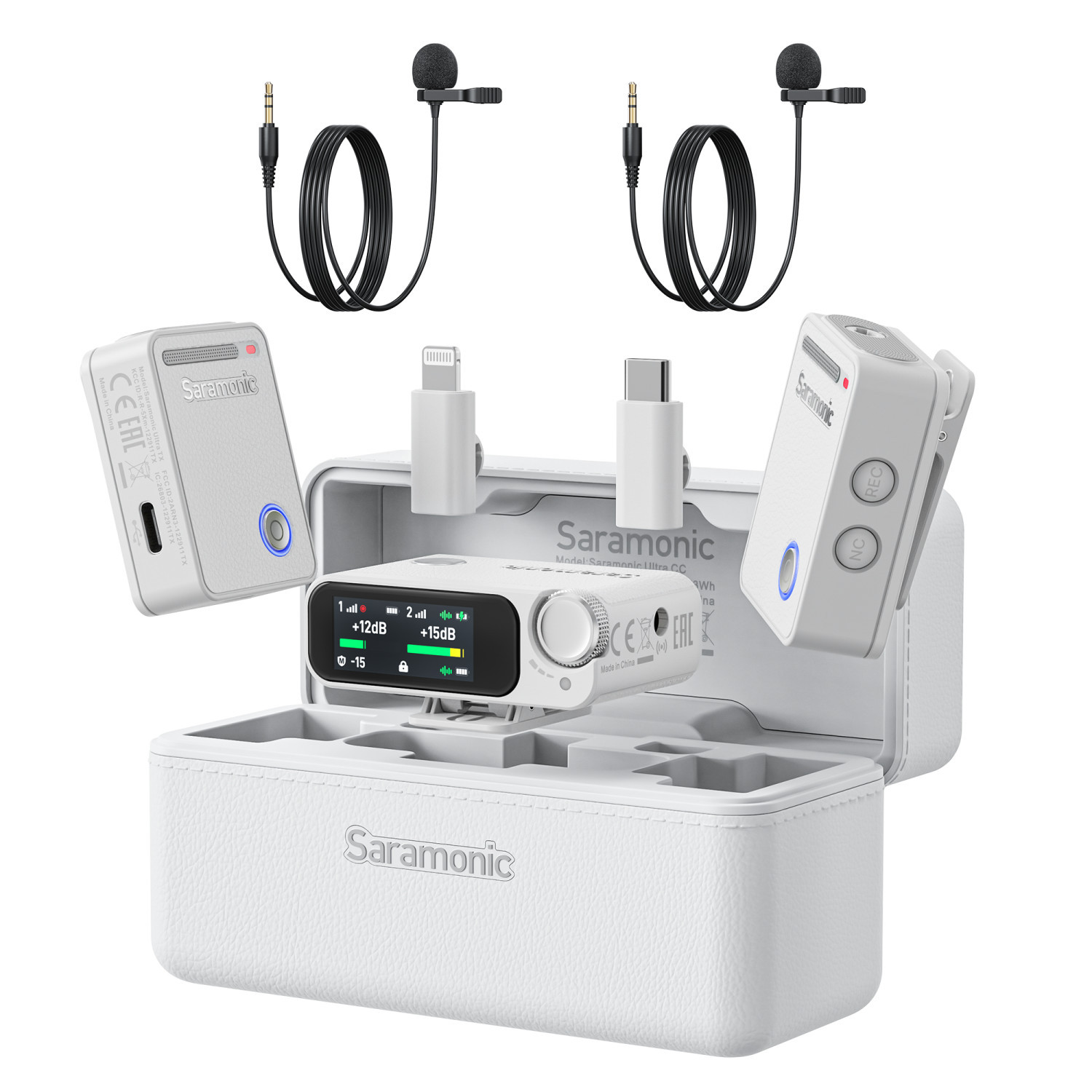 Saramonic Ultra 04 Dual Wireless Mic Kit with Lavaliers & Timecode (White)
