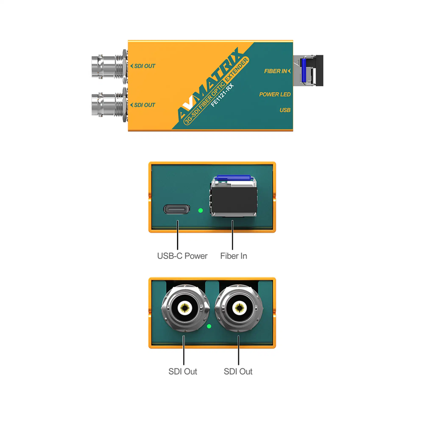 AVMATRIX FE1121 3G-SDI Fiber Optic Extender Kit-Receiver/Transmitter Set 20 - Image 3