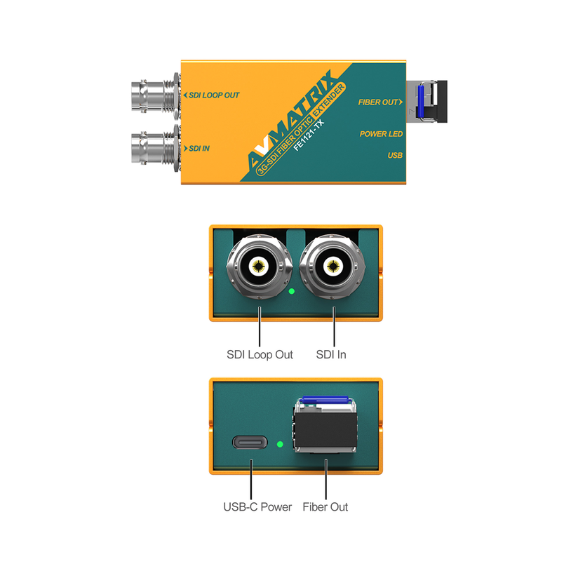 AVMATRIX FE1121 3G-SDI Fiber Optic Extender Kit-Receiver/Transmitter Set 20 - Image 4