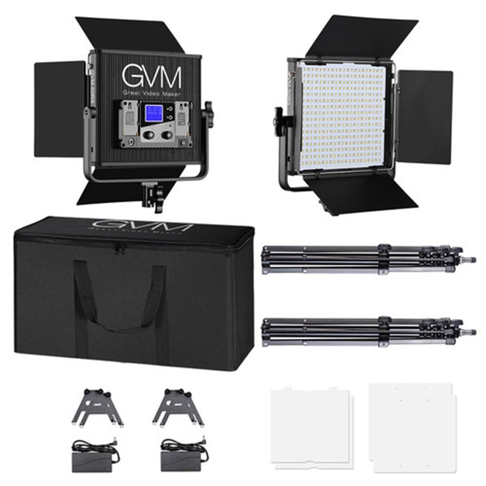GVM 50RS2L RGB LED Studio 2-LIGHT Soft Video Light Panel Kit Black - Image 4