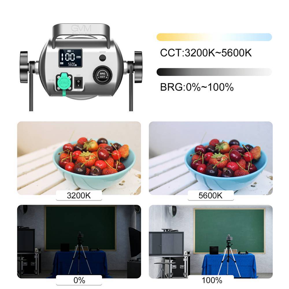 GVM SD200D-SET2 GVM SD200D Bi-Color LED Video Spotlight Kit - Image 8