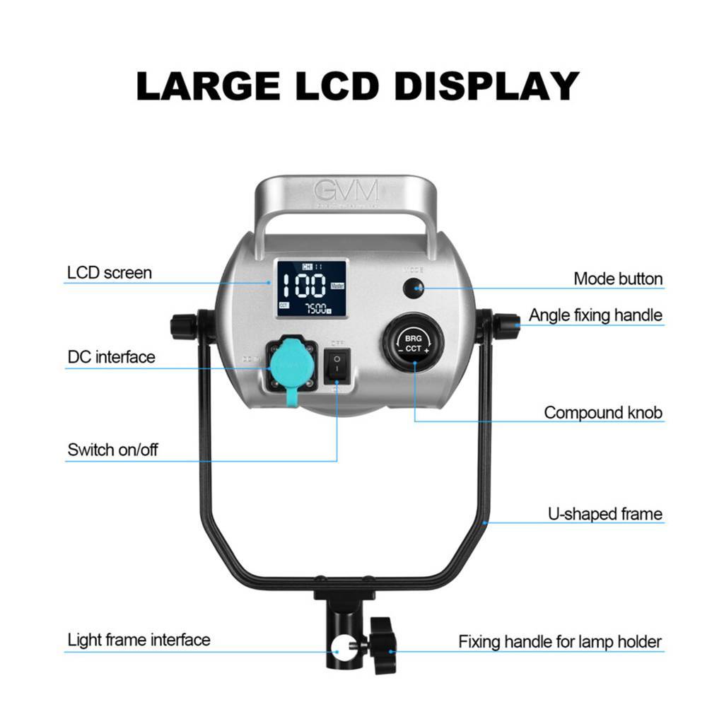 GVM SD300D Bi-Color LED High Power Video Spotlight - Image 3