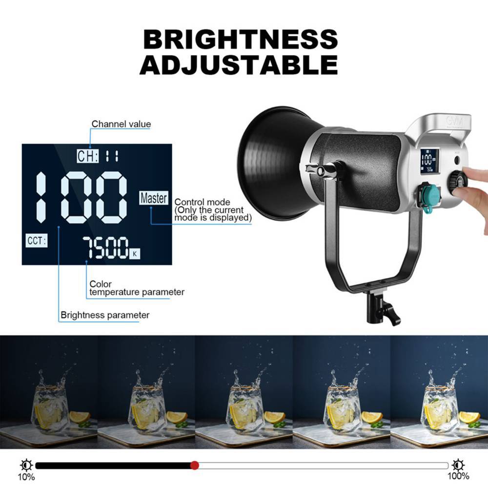 GVM SD300D Bi-Color LED High Power Video Spotlight - Image 5