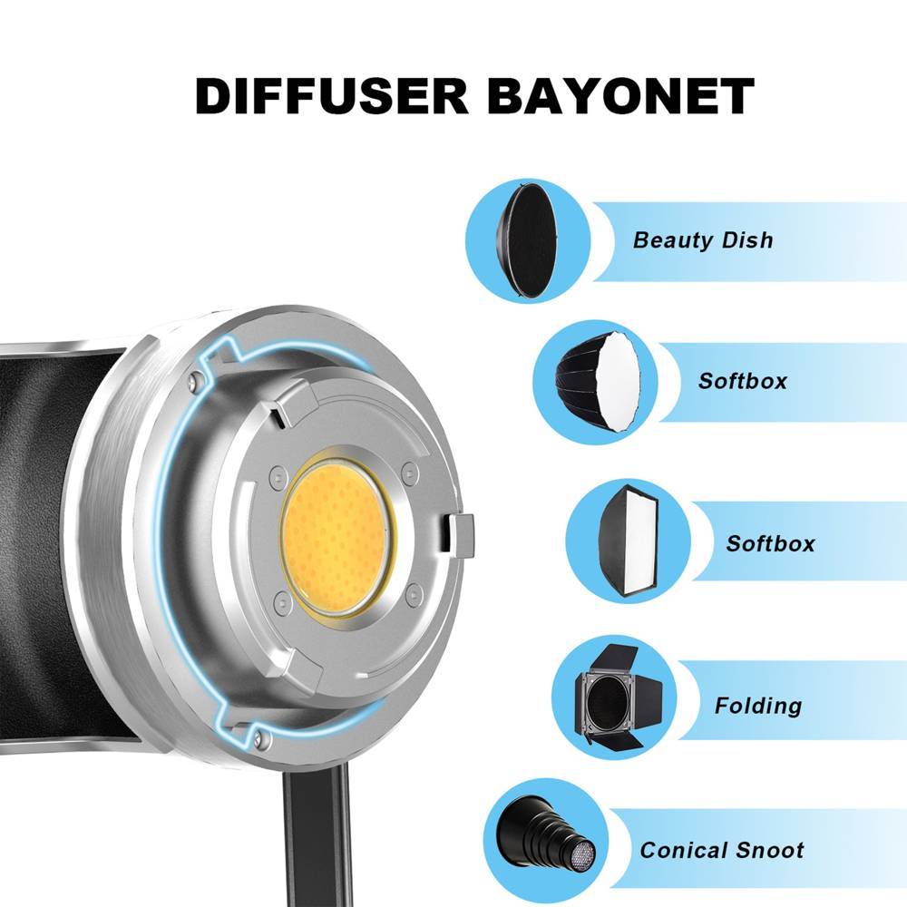 GVM SD300D Bi-Color LED High Power Video Spotlight - Image 4