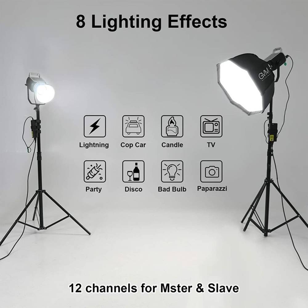 GVM SD300S-SET2 Daylight LED Video Light Kit with Lantern Softbox - Image 5