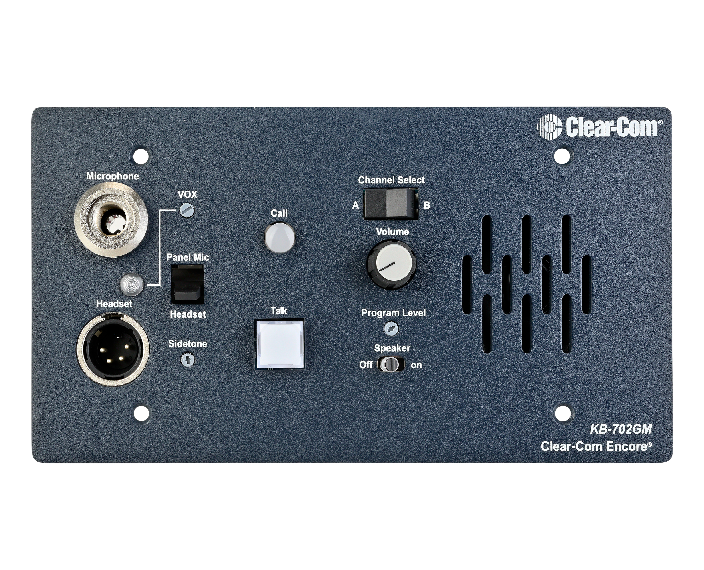 Clear-Com KB-702GM 2-Channel Encore Intercom System Flush Mount Remote