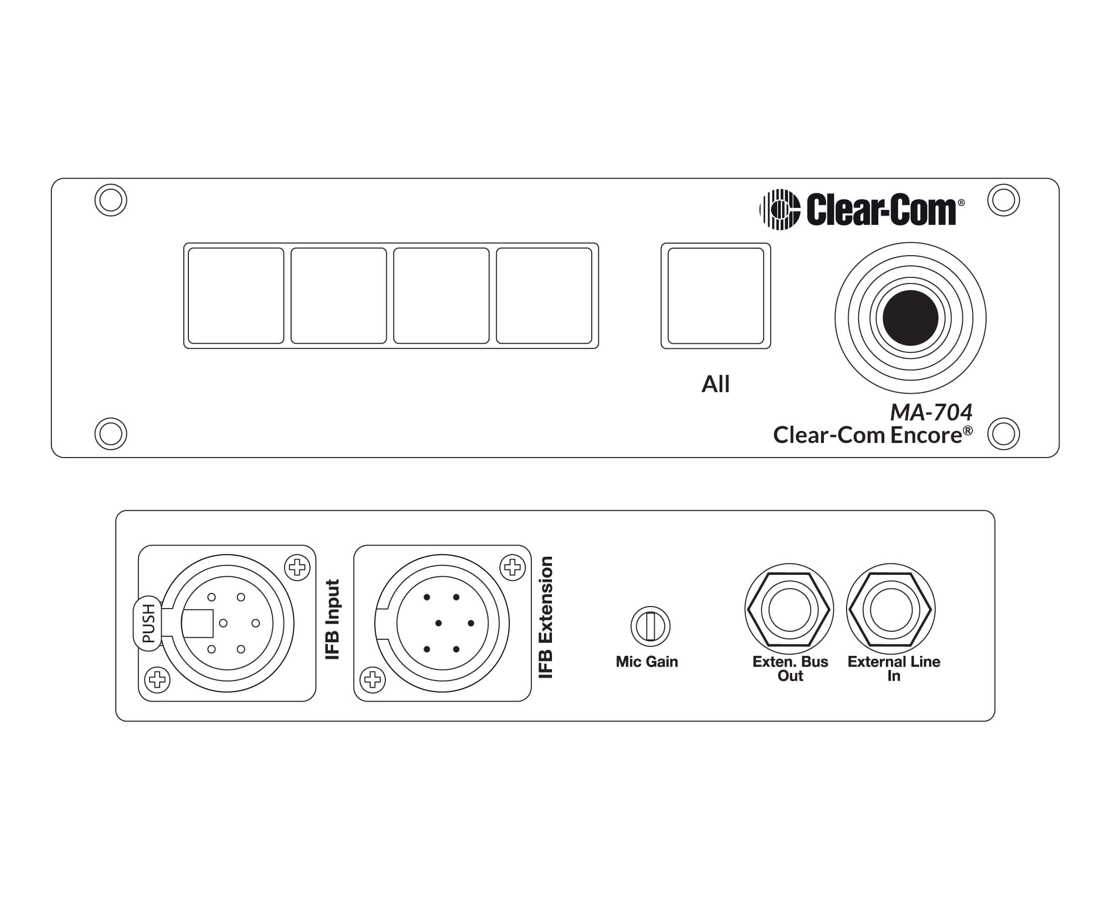 Clear Com MA-704 Encore IFB Control Panel: 4CH - Image 6