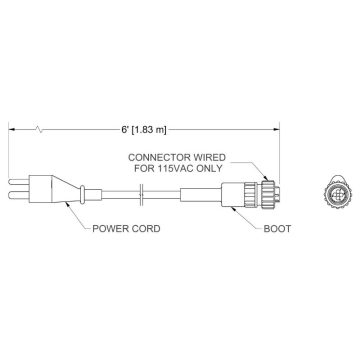 MYAT 180-134 Power Cable, 6 FT