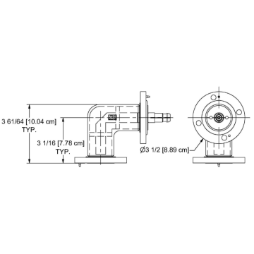 MYAT 201-021 1-5/8 50 Ohm 90 Deg Elbow Flanged