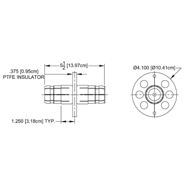 MYAT 401-010 4 1/16" 50 Ohm Anchor Insulator Connector