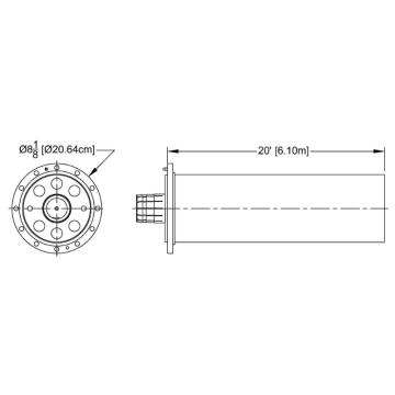 MYAT 601-006 Line Assembly 6 1/8" 20 FT Flanged One End Only
