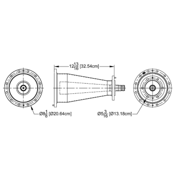 MYAT 601-064 Reducer Taper Flanged: 6 1/8" 50 Ohm to 3 1/8" 50 Ohm