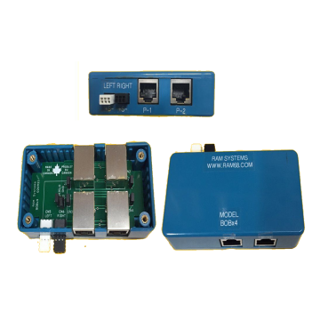 RAM RJ45F BOBX4 Female RJ45 Break Out Box, Stereo In, 4 RJ45F Out