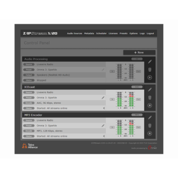 Telos Z/Ipstream X/20 3001-00396-000 Streaming Software Encoder and Processor