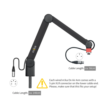 Yellowtec YT3505-XLR on Air Microphone Arm XS Black